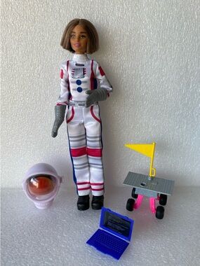 65th Anniversary Careers Astronaut BARBIE Doll w/ Rolling Rover, Helmet, Laptop